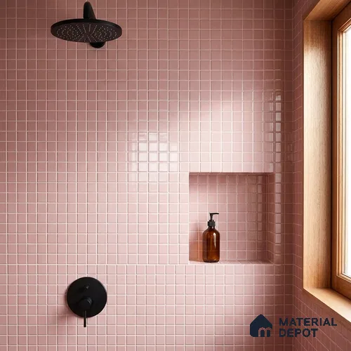 Swimming Pool Mosaic Tile TL 10680 E | 317.6 x 317.6 mm (Chip Size 25x25 mm) Glossy Finish Glass Tile - 5 mm | Suitable For Bathroom, Pool, Kitchen