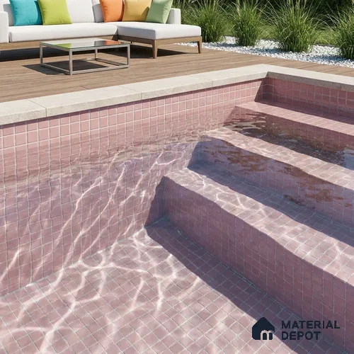Swimming Pool Mosaic Tile TL 10680 E | 317.6 x 317.6 mm (Chip Size 25x25 mm) Glossy Finish Glass Tile - 5 mm | Suitable For Bathroom, Pool, Kitchen