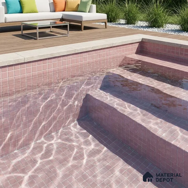 Swimming Pool Mosaic Tile TL 10680 E | 317.6 x 317.6 mm (Chip Size 25x25 mm) Glossy Finish Glass Tile - 5 mm | Suitable For Bathroom, Pool, Kitchen