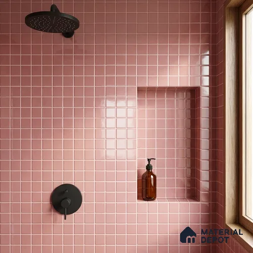 Swimming Pool Mosaic Tile TL 10680 F | 317.6 x 317.6 mm (Chip Size 25x25 mm) Glossy Finish Glass Tile - 5 mm | Suitable For Bathroom, Pool, Kitchen