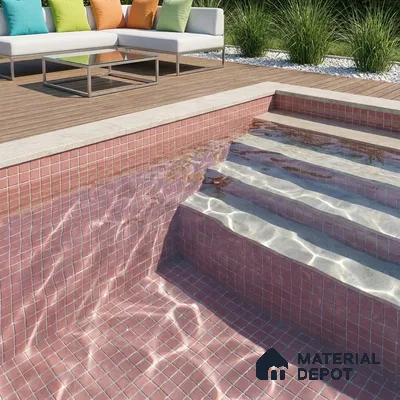 Swimming Pool Mosaic Tile TL 10680 F | 317.6 x 317.6 mm (Chip Size 25x25 mm) Glossy Finish Glass Tile - 5 mm | Suitable For Bathroom, Pool, Kitchen