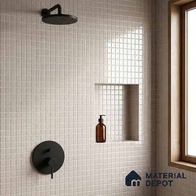 Swimming Pool Mosaic Tile TL 10680 | 317.6 x 317.6 mm (Chip Size 25x25 mm) Glossy Finish Glass Tile - 5 mm | Suitable For Bathroom, Pool, Kitchen