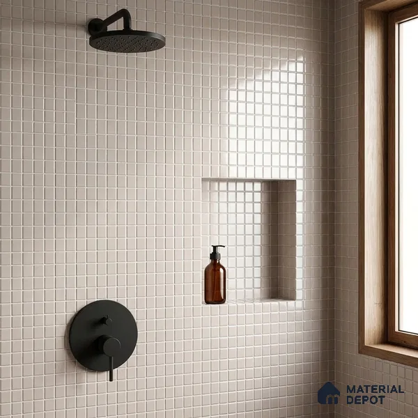 Swimming Pool Mosaic Tile TL 10680 | 317.6 x 317.6 mm (Chip Size 25x25 mm) Glossy Finish Glass Tile - 5 mm | Suitable For Bathroom, Pool, Kitchen