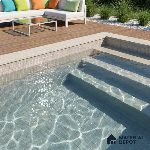 Swimming Pool Mosaic Tile TL 10680 | 317.6 x 317.6 mm (Chip Size 25x25 mm) Glossy Finish Glass Tile - 5 mm | Suitable For Bathroom, Pool, Kitchen