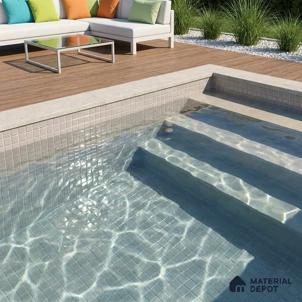 Swimming Pool Mosaic Tile TL 10680 | 317.6 x 317.6 mm (Chip Size 25x25 mm) Glossy Finish Glass Tile - 5 mm | Suitable For Bathroom, Pool, Kitchen