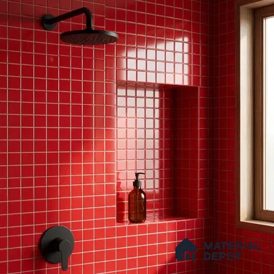 Swimming Pool Mosaic Tile TL 10682 B | 317.6 x 317.6 mm (Chip Size 25x25 mm) Glossy Finish Glass Tile - 5 mm | Suitable For Bathroom, Pool, Kitchen