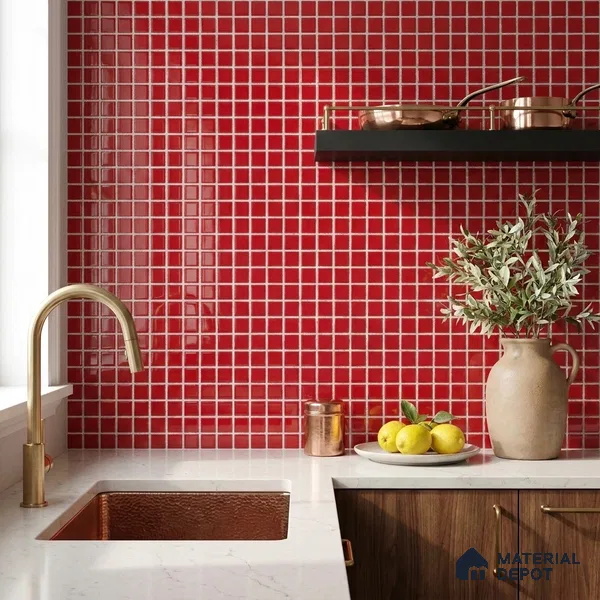 Swimming Pool Mosaic Tile TL 10682 B | 317.6 x 317.6 mm (Chip Size 25x25 mm) Glossy Finish Glass Tile - 5 mm | Suitable For Bathroom, Pool, Kitchen
