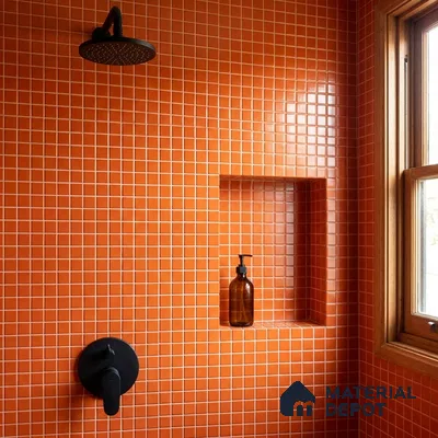 Swimming Pool Mosaic Tile TL 10682 | 317.6 x 317.6 mm (Chip Size 25x25 mm) Glossy Finish Glass Tile - 5 mm | Suitable For Bathroom, Pool, Kitchen