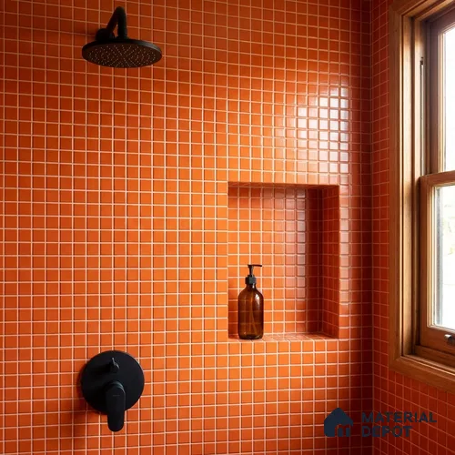 Swimming Pool Mosaic Tile TL 10682 | 317.6 x 317.6 mm (Chip Size 25x25 mm) Glossy Finish Glass Tile - 5 mm | Suitable For Bathroom, Pool, Kitchen