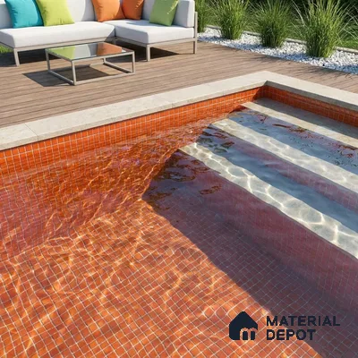 Swimming Pool Mosaic Tile TL 10682 | 317.6 x 317.6 mm (Chip Size 25x25 mm) Glossy Finish Glass Tile - 5 mm | Suitable For Bathroom, Pool, Kitchen