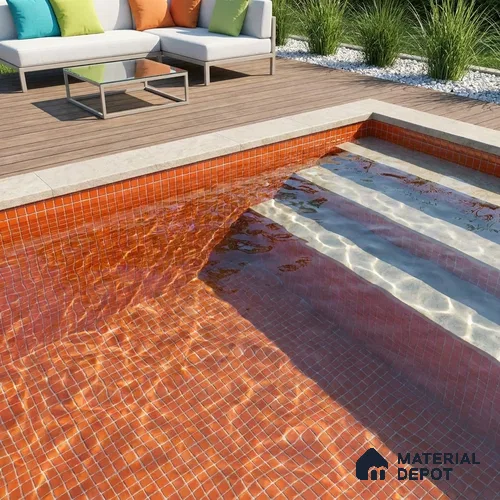 Swimming Pool Mosaic Tile TL 10682 | 317.6 x 317.6 mm (Chip Size 25x25 mm) Glossy Finish Glass Tile - 5 mm | Suitable For Bathroom, Pool, Kitchen