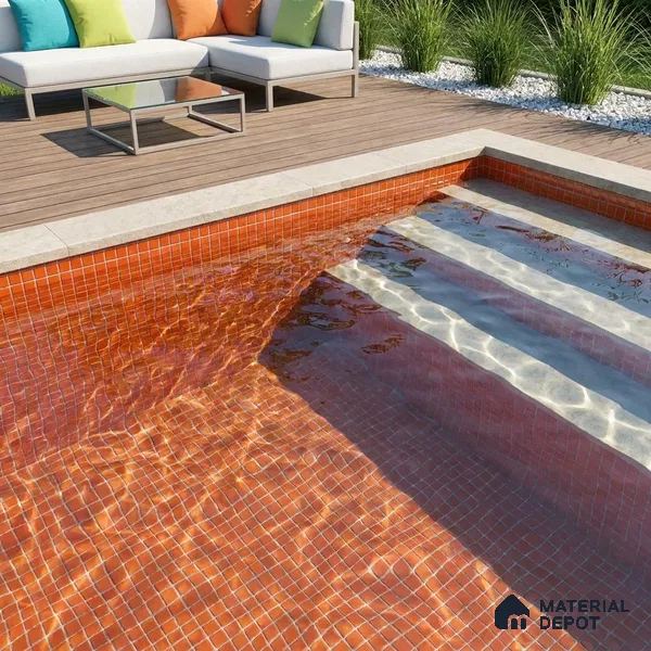 Swimming Pool Mosaic Tile TL 10682 | 317.6 x 317.6 mm (Chip Size 25x25 mm) Glossy Finish Glass Tile - 5 mm | Suitable For Bathroom, Pool, Kitchen
