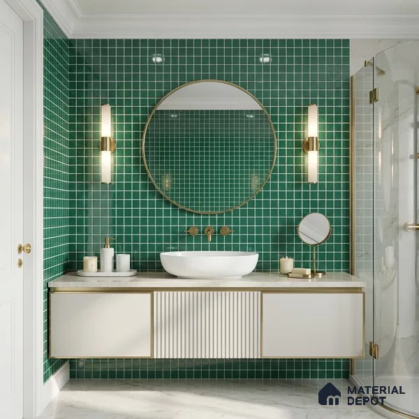 Swimming Pool Mosaic Tile TL 10683 B | 317.6 x 317.6 mm (Chip Size 25x25 mm) Glossy Finish Glass Tile - 5 mm | Suitable For Bathroom, Pool, Kitchen