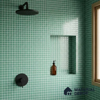 Swimming Pool Mosaic Tile TL 10683 | 317.6 x 317.6 mm (Chip Size 25x25 mm) Glossy Finish Glass Tile - 5 mm | Suitable For Bathroom, Pool, Kitchen