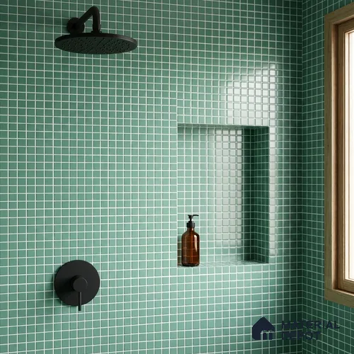 Swimming Pool Mosaic Tile TL 10683 | 317.6 x 317.6 mm (Chip Size 25x25 mm) Glossy Finish Glass Tile - 5 mm | Suitable For Bathroom, Pool, Kitchen
