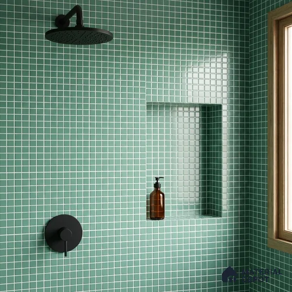 Swimming Pool Mosaic Tile TL 10683 | 317.6 x 317.6 mm (Chip Size 25x25 mm) Glossy Finish Glass Tile - 5 mm | Suitable For Bathroom, Pool, Kitchen