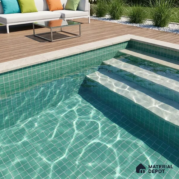 Swimming Pool Mosaic Tile TL 10683 | 317.6 x 317.6 mm (Chip Size 25x25 mm) Glossy Finish Glass Tile - 5 mm | Suitable For Bathroom, Pool, Kitchen