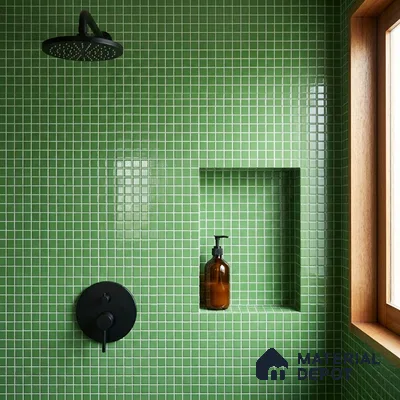 Swimming Pool Mosaic Tile TL 10684 B | 317.6 x 317.6 mm (Chip Size 25x25 mm) Glossy Finish Glass Tile - 5 mm | Suitable For Bathroom, Pool, Kitchen