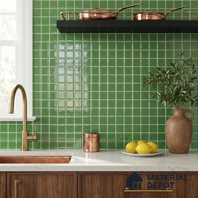 Swimming Pool Mosaic Tile TL 10684 B | 317.6 x 317.6 mm (Chip Size 25x25 mm) Glossy Finish Glass Tile - 5 mm | Suitable For Bathroom, Pool, Kitchen