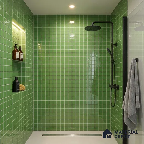 Swimming Pool Mosaic Tile TL 10684 | 317.6 x 317.6 mm (Chip Size 25x25 mm) Glossy Finish Glass Tile - 5 mm | Suitable For Bathroom, Pool, Kitchen
