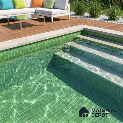 Swimming Pool Mosaic Tile TL 10684 | 317.6 x 317.6 mm (Chip Size 25x25 mm) Glossy Finish Glass Tile - 5 mm | Suitable For Bathroom, Pool, Kitchen