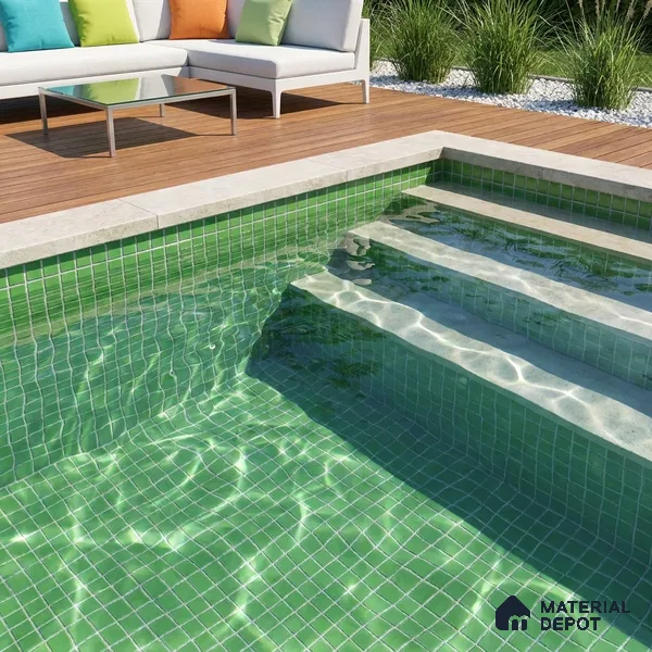 Swimming Pool Mosaic Tile TL 10684 | 317.6 x 317.6 mm (Chip Size 25x25 mm) Glossy Finish Glass Tile - 5 mm | Suitable For Bathroom, Pool, Kitchen