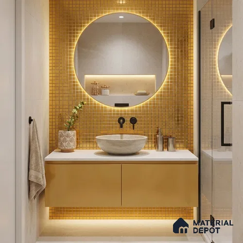 Mosaic Floor & Wall Tile TL 10704 B | 327 x 327 mm (Chip Size 20x20 mm) Glossy Finish Glass Tile - 4 mm | Suitable For Outdoor, Swimming Pool Area