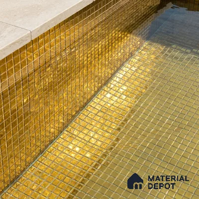 Mosaic Floor & Wall Tile TL 10704 B | 327 x 327 mm (Chip Size 20x20 mm) Glossy Finish Glass Tile - 4 mm | Suitable For Outdoor, Swimming Pool Area