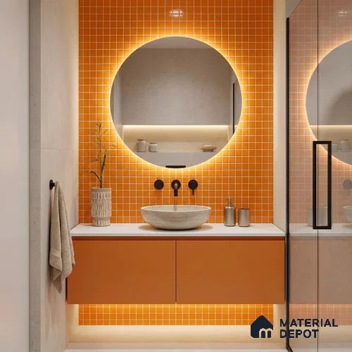 Mosaic Floor & Wall Tile TL 10705 B | 327 x 327 mm (Chip Size 20x20 mm) Glossy Finish Glass Tile - 4 mm | Suitable For Outdoor, Swimming Pool Area
