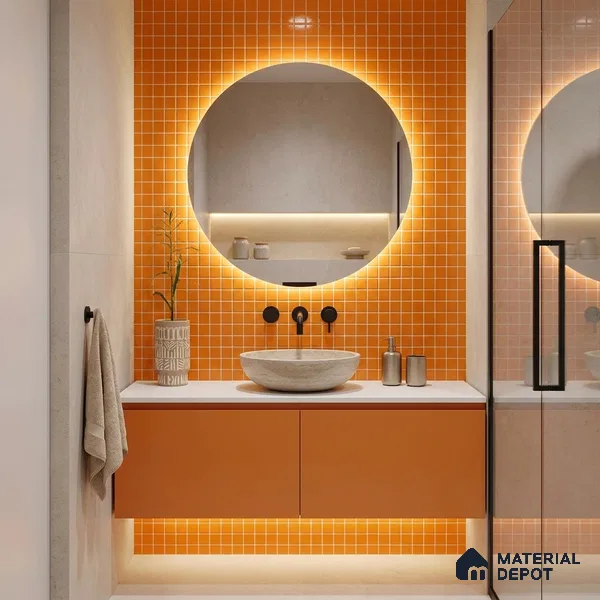 Mosaic Floor & Wall Tile TL 10705 B | 327 x 327 mm (Chip Size 20x20 mm) Glossy Finish Glass Tile - 4 mm | Suitable For Outdoor, Swimming Pool Area