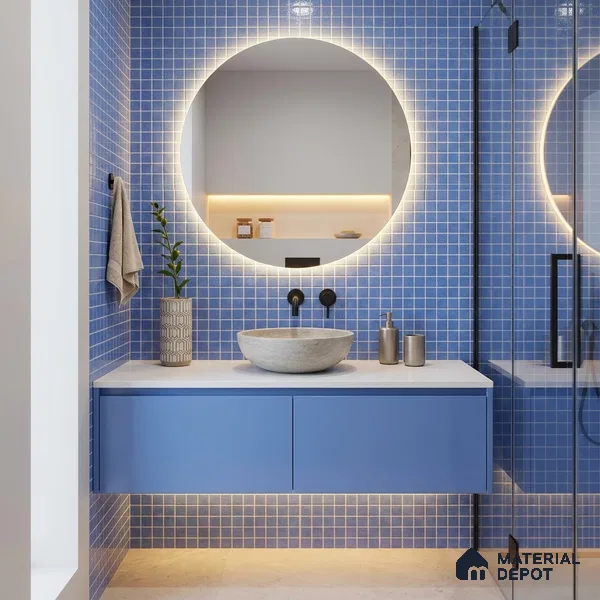 Mosaic Floor & Wall Tile TL 10706 B | 327 x 327 mm (Chip Size 20x20 mm) Glossy Finish Glass Tile - 4 mm | Suitable For Outdoor, Swimming Pool Area