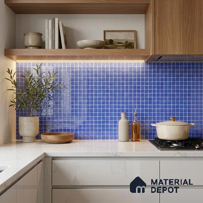 Mosaic Floor & Wall Tile TL 10706 C | 327 x 327 mm (Chip Size 20x20 mm) Glossy Finish Glass Tile - 4 mm | Suitable For Outdoor, Swimming Pool Area