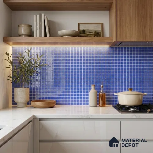 Mosaic Floor & Wall Tile TL 10706 C | 327 x 327 mm (Chip Size 20x20 mm) Glossy Finish Glass Tile - 4 mm | Suitable For Outdoor, Swimming Pool Area