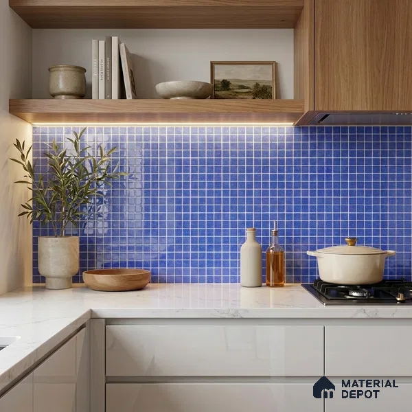 Mosaic Floor & Wall Tile TL 10706 C | 327 x 327 mm (Chip Size 20x20 mm) Glossy Finish Glass Tile - 4 mm | Suitable For Outdoor, Swimming Pool Area
