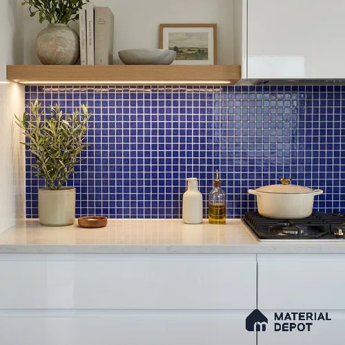 Mosaic Floor & Wall Tile TL 10706 E | 327 x 327 mm (Chip Size 20x20 mm) Glossy Finish Glass Tile - 4 mm | Suitable For Outdoor, Swimming Pool Area