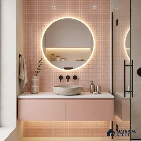 Mosaic Floor & Wall Tile TL 10706 F | 327 x 327 mm (Chip Size 20x20 mm) Glossy Finish Glass Tile - 4 mm | Suitable For Outdoor, Swimming Pool Area