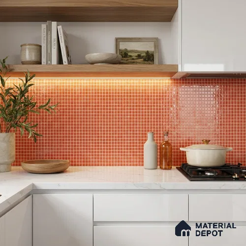Mosaic Floor & Wall Tile TL 10706 H | 327 x 327 mm (Chip Size 20x20 mm) Glossy Finish Glass Tile - 4 mm | Suitable For Outdoor, Swimming Pool Area