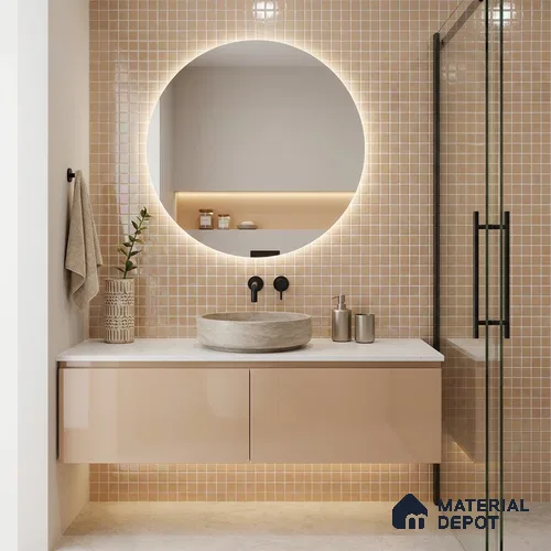 Mosaic Floor & Wall Tile TL 10707 B | 327 x 327 mm (Chip Size 20x20 mm) Glossy Finish Glass Tile - 4 mm | Suitable For Outdoor, Swimming Pool Area