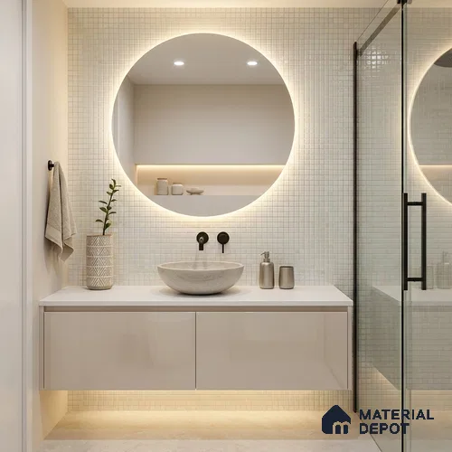 Mosaic Floor & Wall Tile TL 10707 C | 327 x 327 mm (Chip Size 20x20 mm) Glossy Finish Glass Tile - 4 mm | Suitable For Outdoor, Swimming Pool Area
