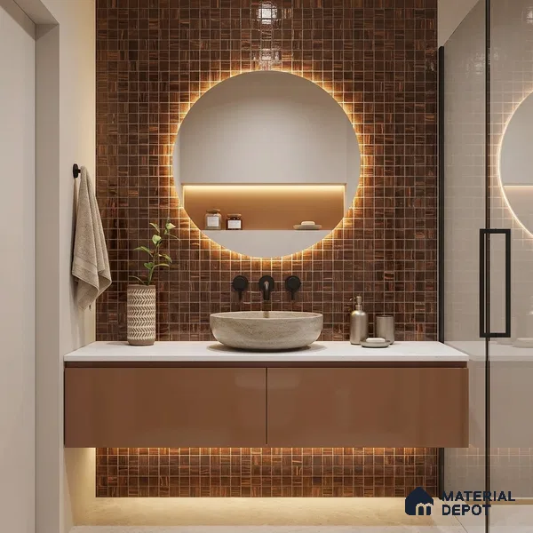Mosaic Floor & Wall Tile TL 10707 D | 327 x 327 mm (Chip Size 20x20 mm) Glossy Finish Glass Tile - 4 mm | Suitable For Outdoor, Swimming Pool Area