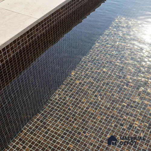 Mosaic Floor & Wall Tile TL 10707 D | 327 x 327 mm (Chip Size 20x20 mm) Glossy Finish Glass Tile - 4 mm | Suitable For Outdoor, Swimming Pool Area