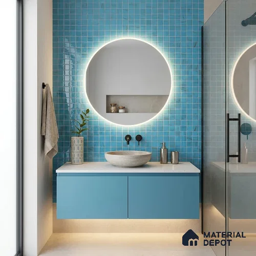 Mosaic Floor & Wall Tile TL 10707 E | 327 x 327 mm (Chip Size 20x20 mm) Glossy Finish Glass Tile - 4 mm | Suitable For Outdoor, Swimming Pool Area