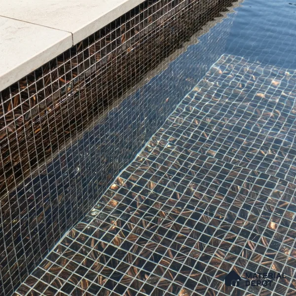 Mosaic Floor & Wall Tile TL 10707 F | 327 x 327 mm (Chip Size 20x20 mm) Glossy Finish Glass Tile - 4 mm | Suitable For Outdoor, Swimming Pool Area