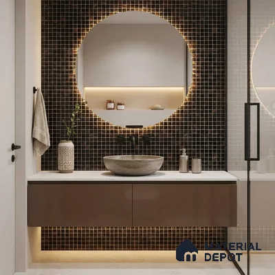 Mosaic Floor & Wall Tile TL 10707 H | 327 x 327 mm (Chip Size 20x20 mm) Glossy Finish Glass Tile - 4 mm | Suitable For Outdoor, Swimming Pool Area