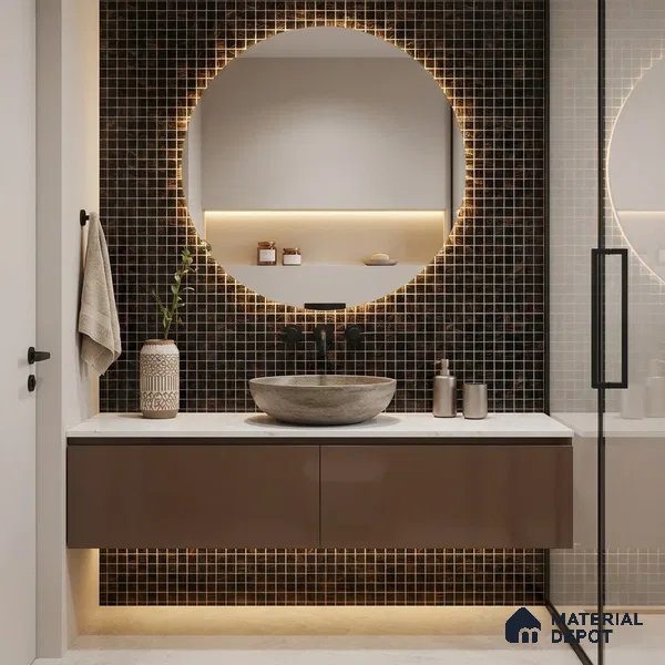 Mosaic Floor & Wall Tile TL 10707 H | 327 x 327 mm (Chip Size 20x20 mm) Glossy Finish Glass Tile - 4 mm | Suitable For Outdoor, Swimming Pool Area