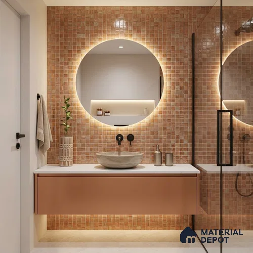 Mosaic Floor & Wall Tile TL 10707 I | 327 x 327 mm (Chip Size 20x20 mm) Glossy Finish Glass Tile - 4 mm | Suitable For Outdoor, Swimming Pool Area