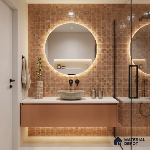 Mosaic Floor & Wall Tile TL 10707 I | 327 x 327 mm (Chip Size 20x20 mm) Glossy Finish Glass Tile - 4 mm | Suitable For Outdoor, Swimming Pool Area