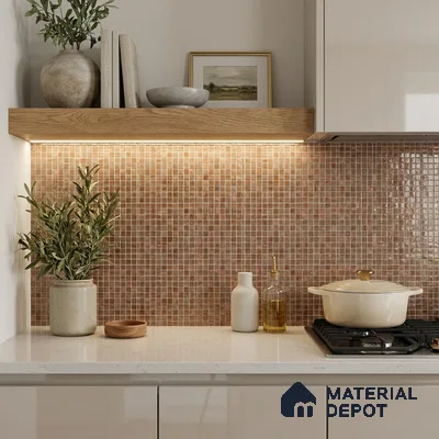 Mosaic Floor & Wall Tile TL 10707 I | 327 x 327 mm (Chip Size 20x20 mm) Glossy Finish Glass Tile - 4 mm | Suitable For Outdoor, Swimming Pool Area