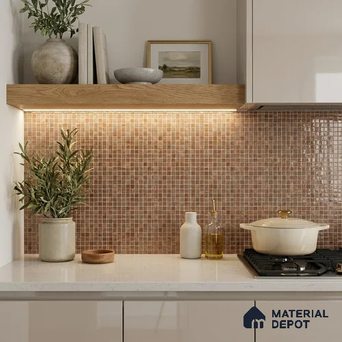 Mosaic Floor & Wall Tile TL 10707 I | 327 x 327 mm (Chip Size 20x20 mm) Glossy Finish Glass Tile - 4 mm | Suitable For Outdoor, Swimming Pool Area