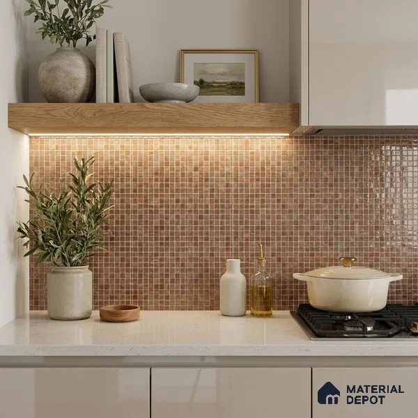 Mosaic Floor & Wall Tile TL 10707 I | 327 x 327 mm (Chip Size 20x20 mm) Glossy Finish Glass Tile - 4 mm | Suitable For Outdoor, Swimming Pool Area